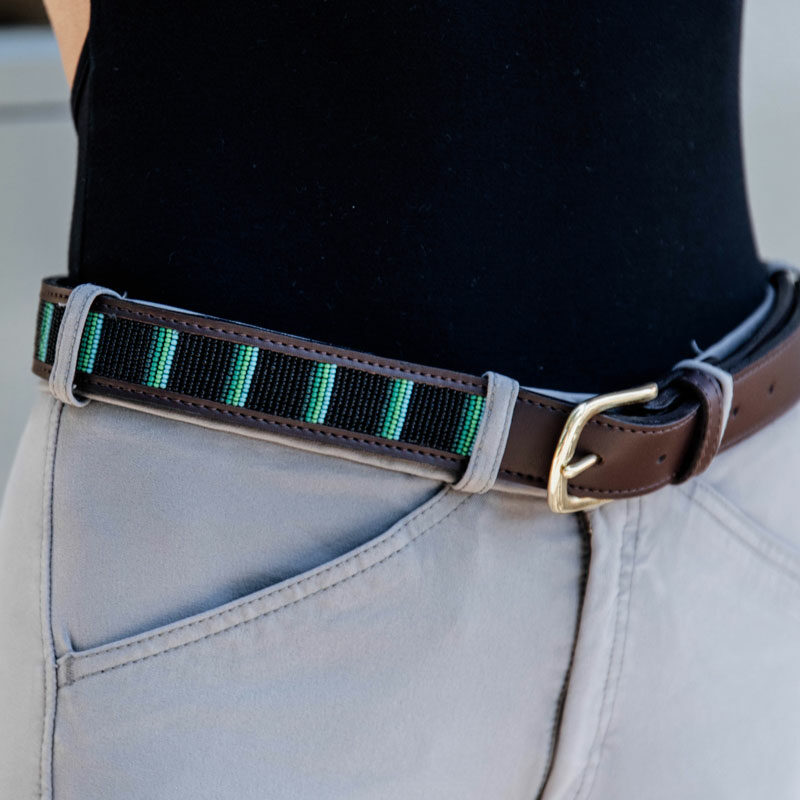 Kentucky Horsewear Belt Handmade Pearls - Black