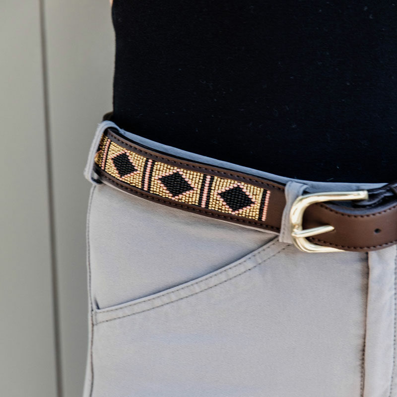 Kentucky Horsewear Belt Handmade Pearls - Gold