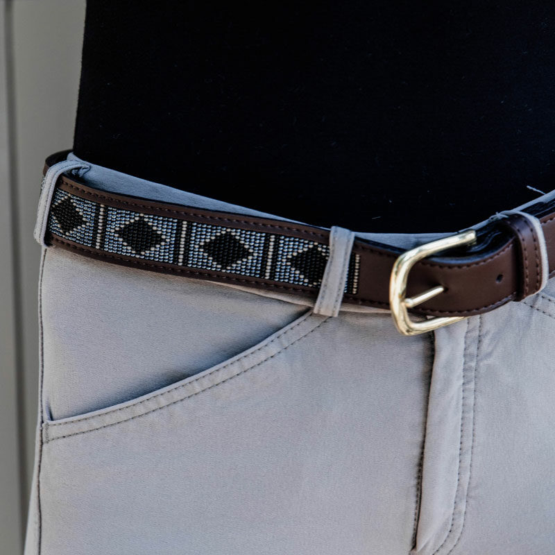 Kentucky Horsewear Belt Handmade Pearls - Silver