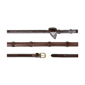 Dy'on Collection 1/2 Inch Rubber Reins With Leather Loops