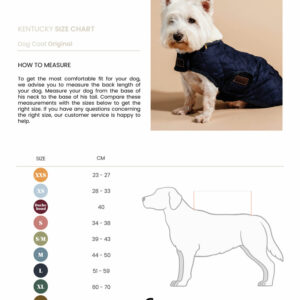 Dog Coat Original Size Chart