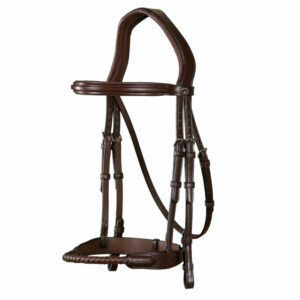 Leather-Covered-Rope-Noseband-Bridle-Brown