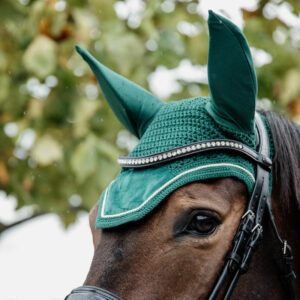 Wellington Velvet Fly Veil - Dark Green