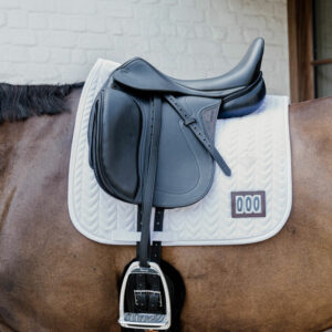 Fishbone Dressage Saddle Pad Competition 2 Numbers White 1