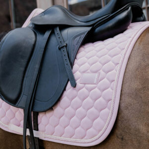 Saddle Pad Onion Quilt Rubber Logo Dressage Light Pink 1