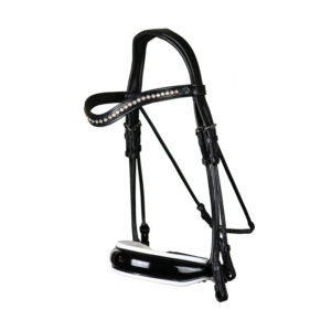 Dy'on Patent White Padding Large Crank Rolled Double Bridle
