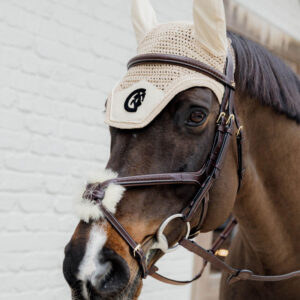 Dy’on Collection Plaited Fig 8 Noseband Bridle Brown On Horse